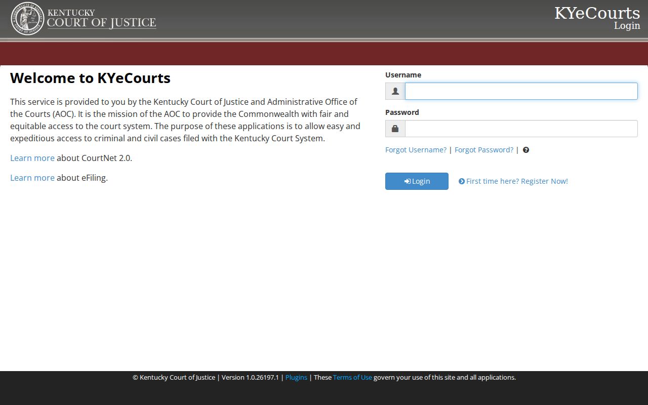 Breckinridge County criminal court case CourtNet access screen