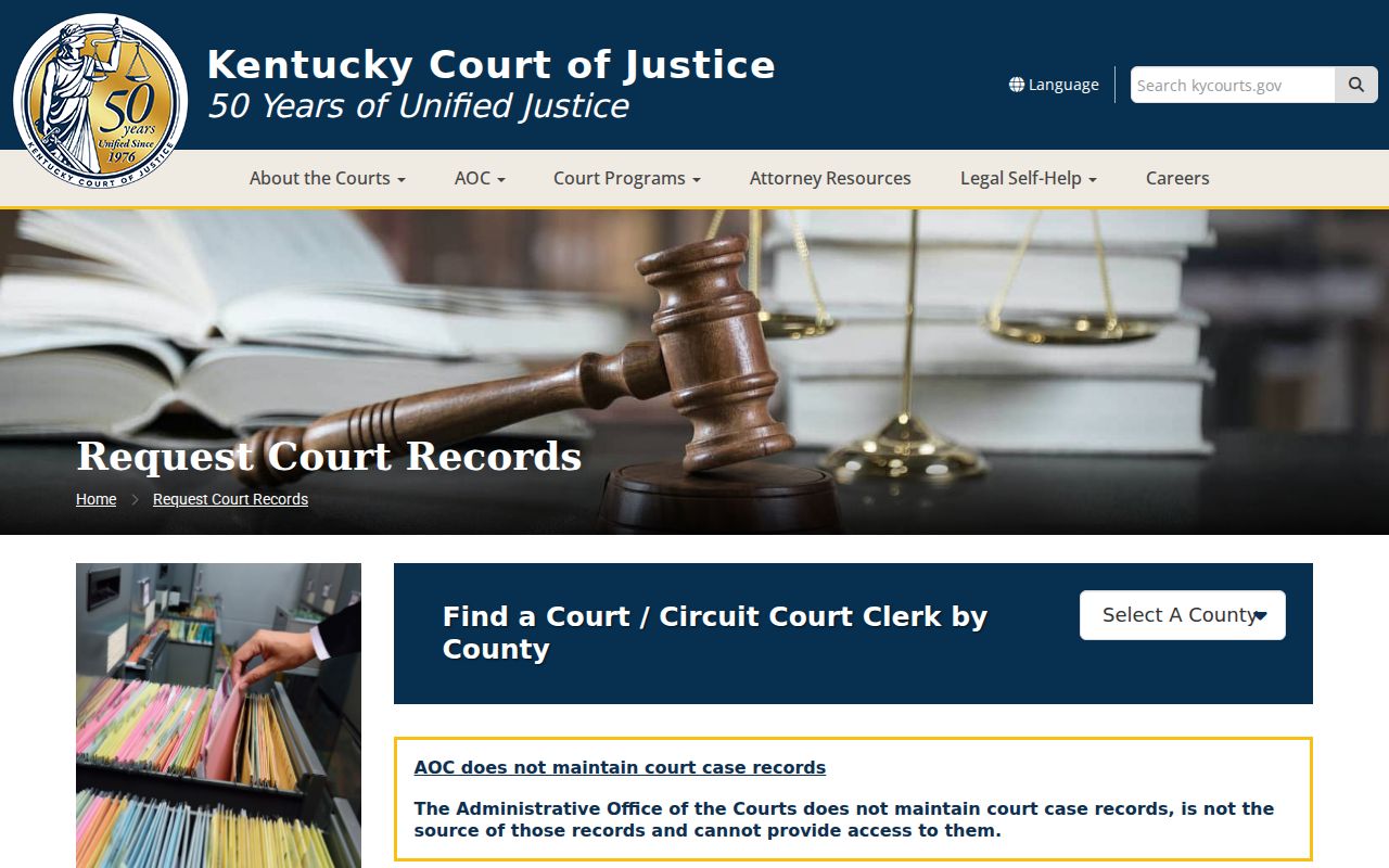 Breckinridge County criminal court records request instructions