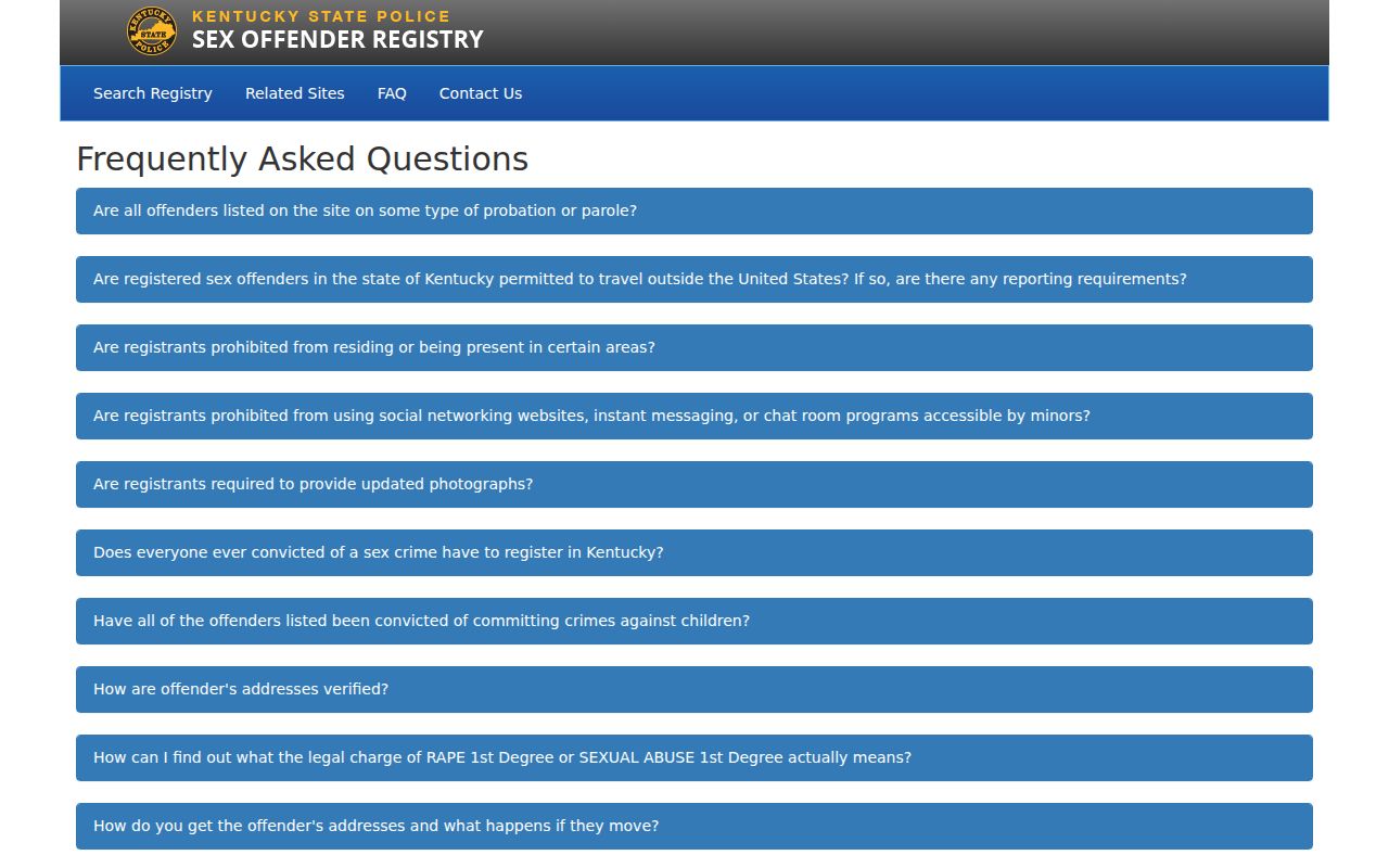 Breckinridge County sex offender check help from Kentucky registry
