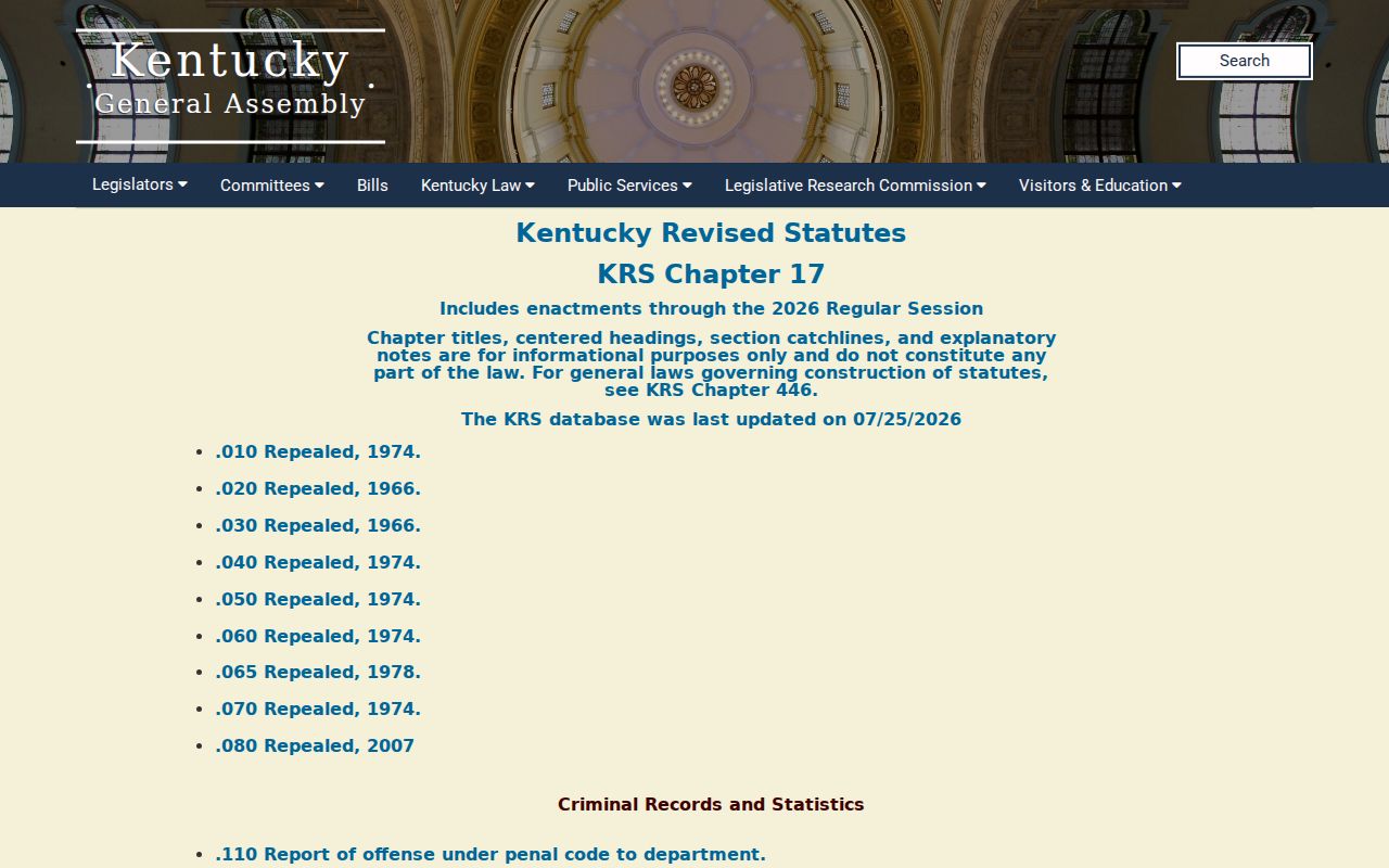 Kentucky registration laws for Breckinridge County sex offender checks