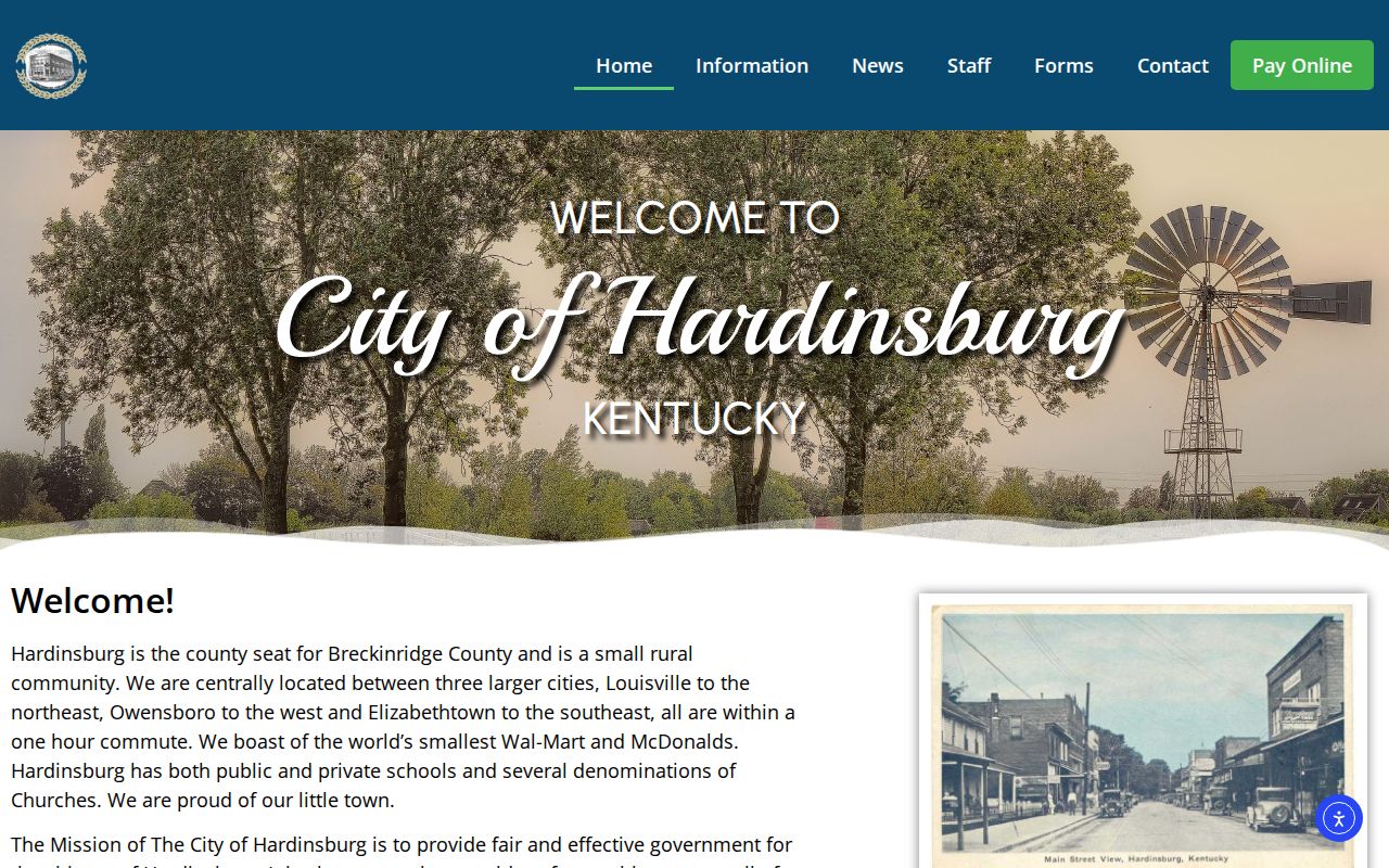 Hardinsburg city government source for Hardinsburg criminal history records