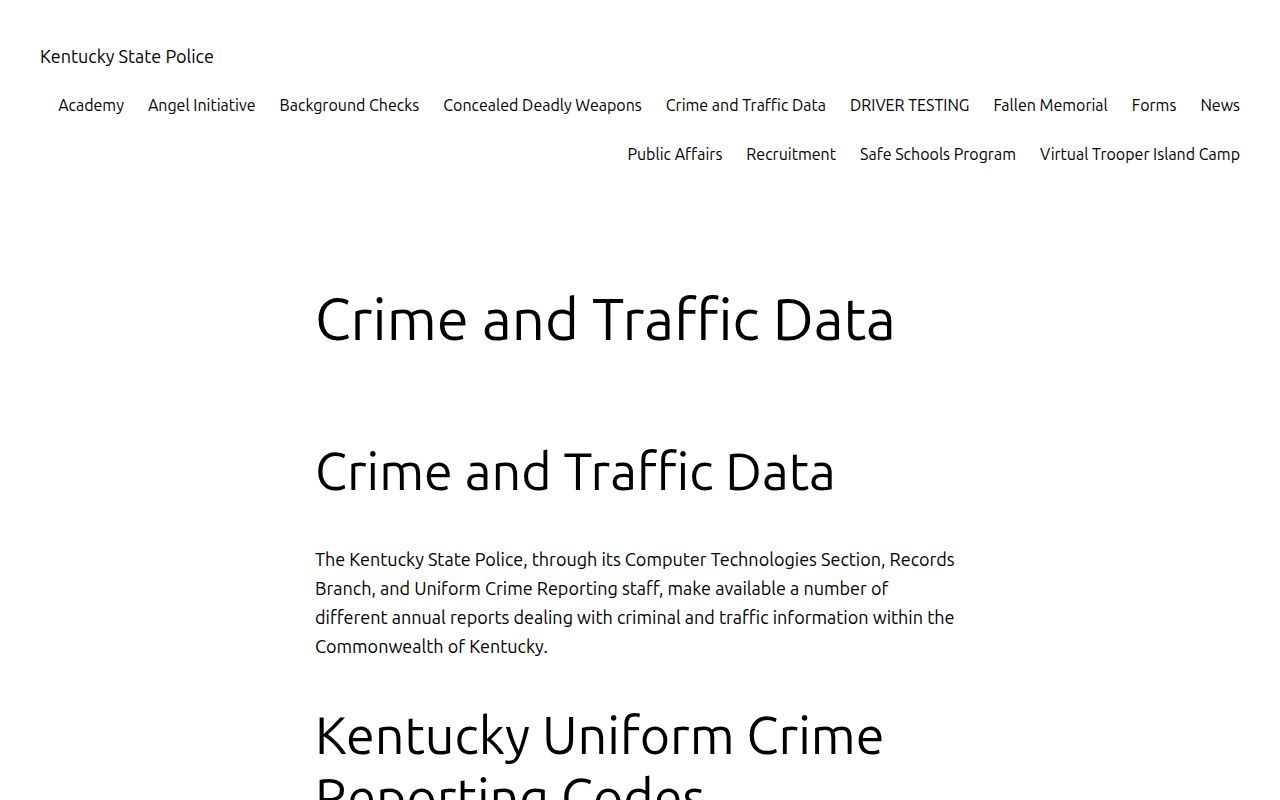Kentucky crime data source for Hardinsburg criminal records