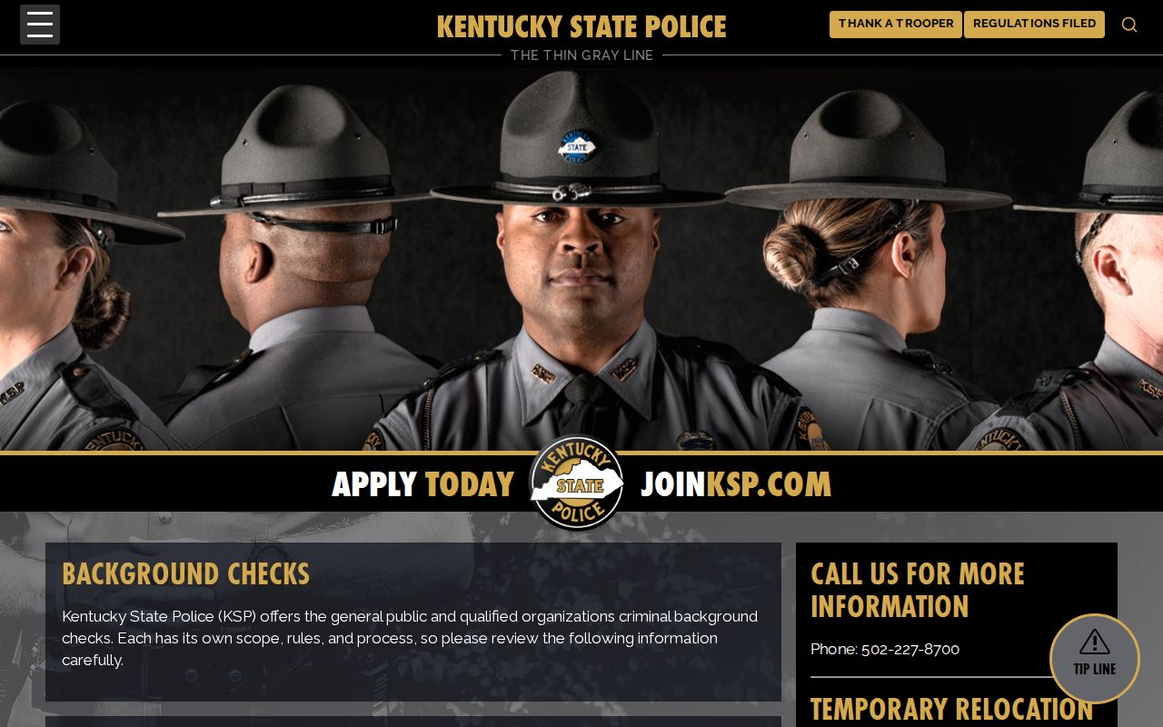 Breckinridge County criminal history through Kentucky State Police background checks